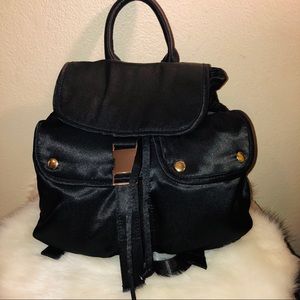 Black Silky Satin Steve Madden Mini Backpack 🖤